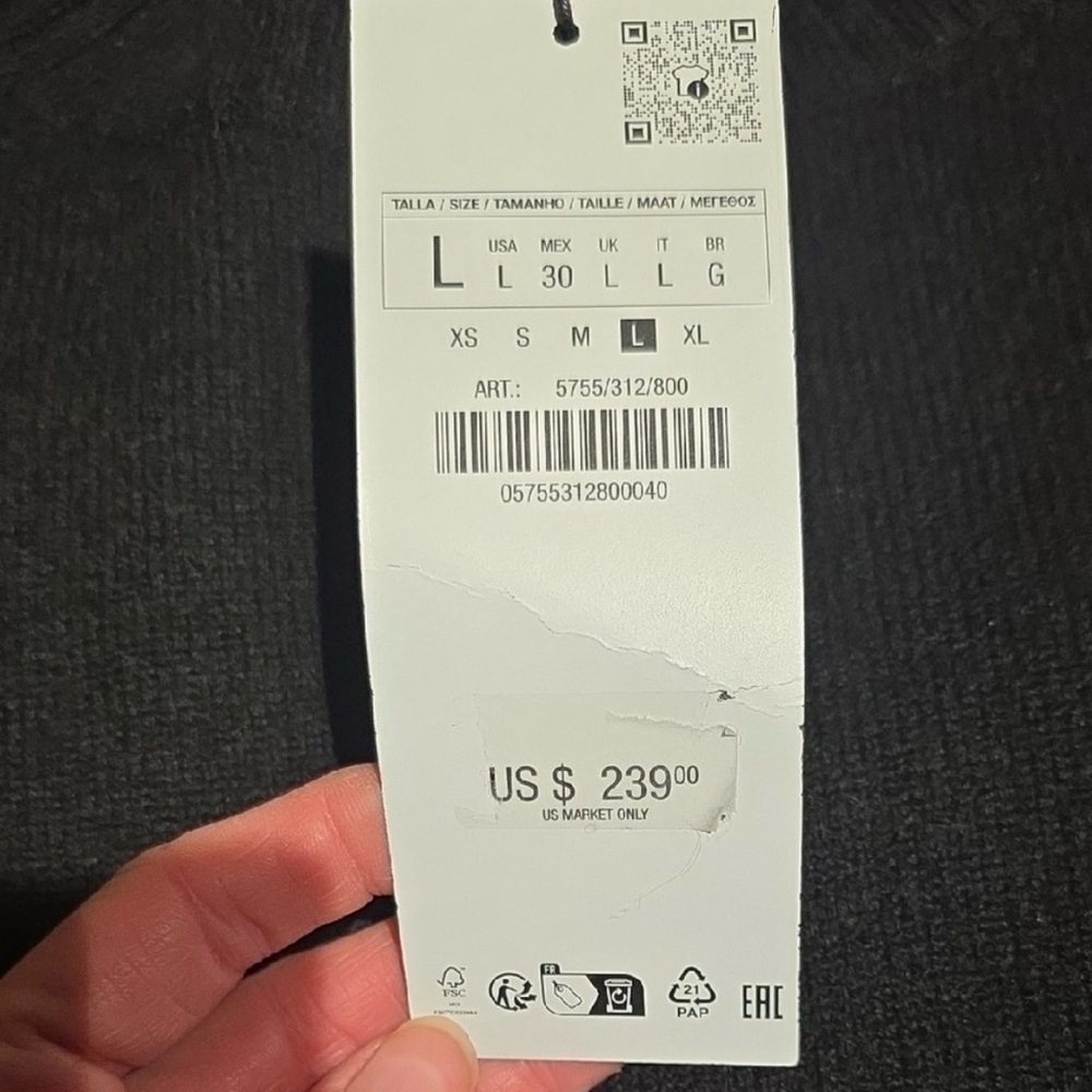 Zara Men's Cashmere  Sweater NWT - Picture 10 of 13
